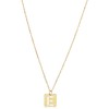 Kooljewelry 14k Yellow Gold Square Tile Cut-Out Initial Pendant Necklace