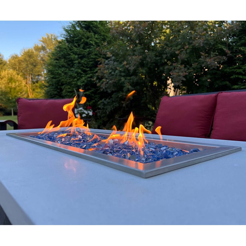 High Luster, 1/2" Reflective Tempered Fire Glass in Neptune Blue