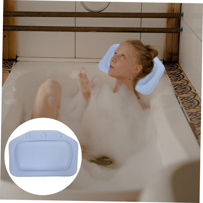 TOPPERFUN 浴槽用吸盤付きバスピロー ヘッドレストクッション 頭と首を支える快適設計 防水通気素材使用 ホテルや家の浴室に