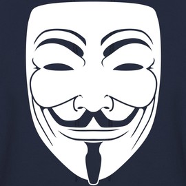 Spreadshirt Guy Fawkes Mask Men's Hoodie, L, Navy