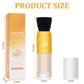Mineral Powder Sunscreen Brush, 1Pcs SPF 50 Powder Sunscreen for Face, Oil Control Natural Matte, Lasting Lightweight Breathable, Sunscreen Setting Powder Suitable For All Types Of Skin