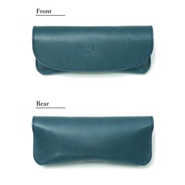 Prof Line Tochigi Leather, Japanese Glasses Case, Genuine Leather, Slim, Soft, Men's, Women's, Flower pale green