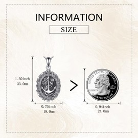 AXELUNA Mermaid Necklace Sterling Silver Anchor Mermaid Pendant Necklace Jewelry for Women