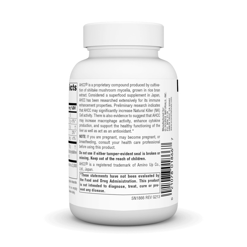 Source Naturals AHCC 750 mg Increases Natural Killer Cell Activity*