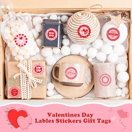 WhatSign 36Pcs Valentines Day Stickers Valentine Labels Stickers Gift Tags Happy Valentines Heart Stickers Valentine Stickers for Cards Envelope Seals Boxes Gift Wrap Valentine Party Favors Decoration
