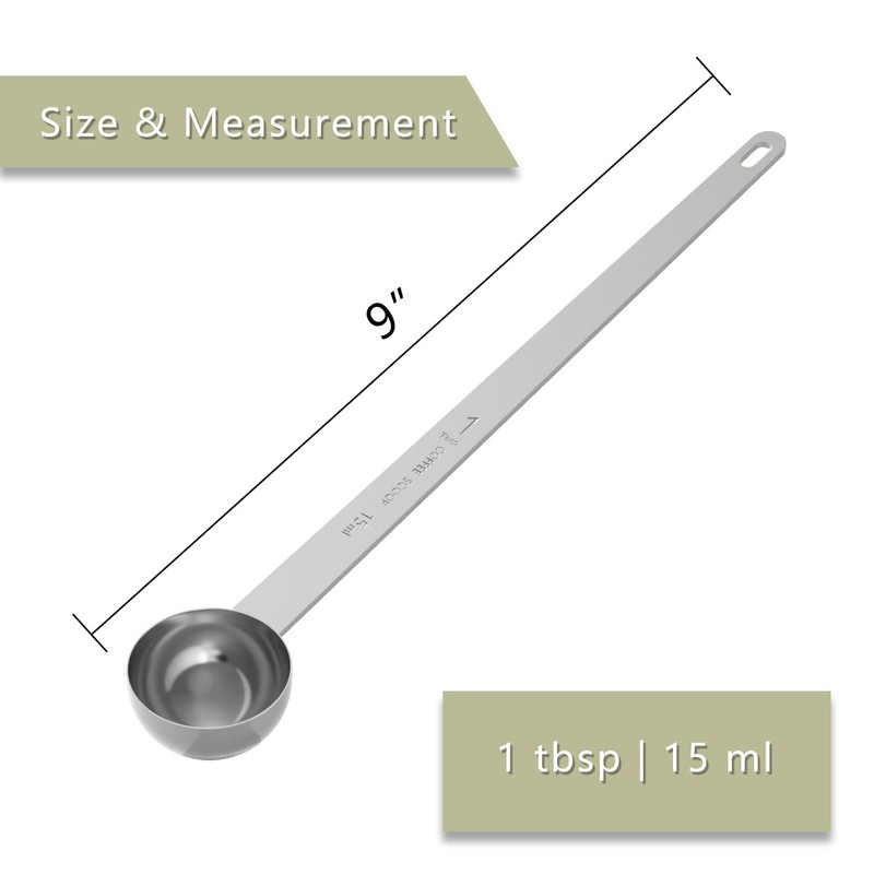 LEIFENY 1PCS 1 Tablespoon Coffee Scoop, 9" Long Handle Measuring