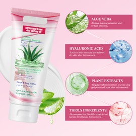 Aloe Soothing Gel Hair Removal Craem, 100g Pure Intimate Hair Removal Cream, Fast Results for Legs, Body, Underarm, Bikini Lines and Sensitive Skin
