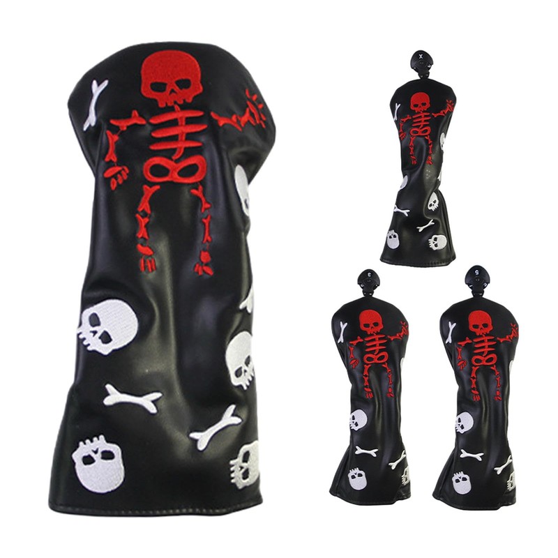 Wood Golf Club Covers - Golf Headcovers Protector Skeleton Pattern