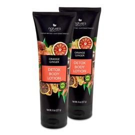 Nature's Beauty Pack Múltiple De Loción Corporal Desintoxicante De Naranja Y Jengibre: Hidratante Ligera Y No Grasa Que Mejora El Tono Y La Textura De La Piel. Elaborada Con Vitamina C, Aceites De Gir