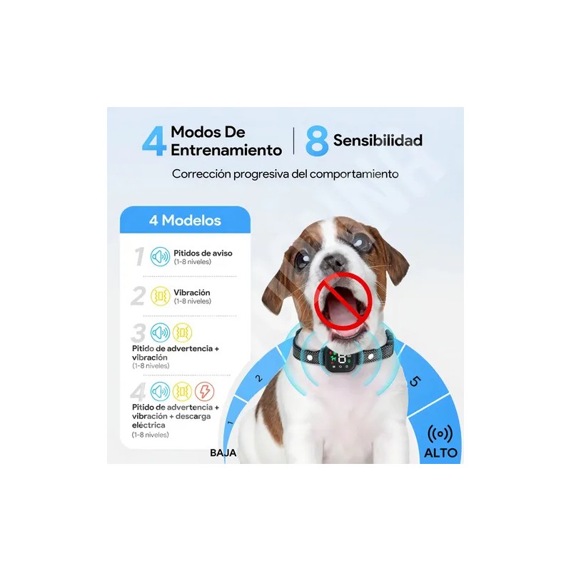 Antiladrido Perro Entrenamiento Collar Eléctrico Automático Color Negro