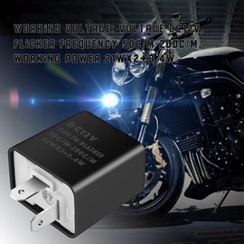 F Season 1 Piece 2-Pin Motorcycle Adjustable 12 V Indicator Relay Motorcycle Indicator for Vehicle Car Motorcycles Black