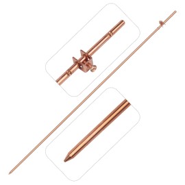 4' Ground Rod - 3/8" Copper Bonded Grounding Rod with Wire Clamp, Earth Rod Great for Electric Fences, Antennas, Satellite Dishes, and other Grounding Needs