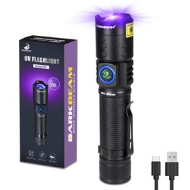 DARKBEAM UV Flashlight Black Light LED 395 NM, Ultraviolet Flashlights, Rechargeable USB-C Woods Lamp, Water Resistant Focusable, for Leak Detection and Curing UV Resin