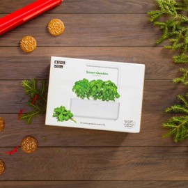 Click & Grow Indoor Herb Garden Kit with Grow Light | Smart Garden for Home Kitchen Windowsill | Easier Than Hydroponics Growing System | Vegetable Gardening Starter (3 Basil Pods Included), White