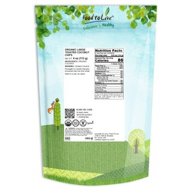 Food to Live Organic Toasted Coconut Chips, 4 Ounces – Non-GMO, Desiccated Coconut Flakes, Unsweetened, Unsulfured, Vegan, Bulk. High in Fiber. Great Snack. Perfect for Baked Goods, Granola