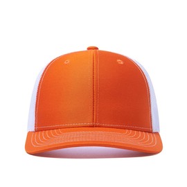 Quanhaigou Trucker Hat - Mesh Snap Back - Unisex Adjustable Baseball Cap - Outdoor Hats for Men Women (Orange White)