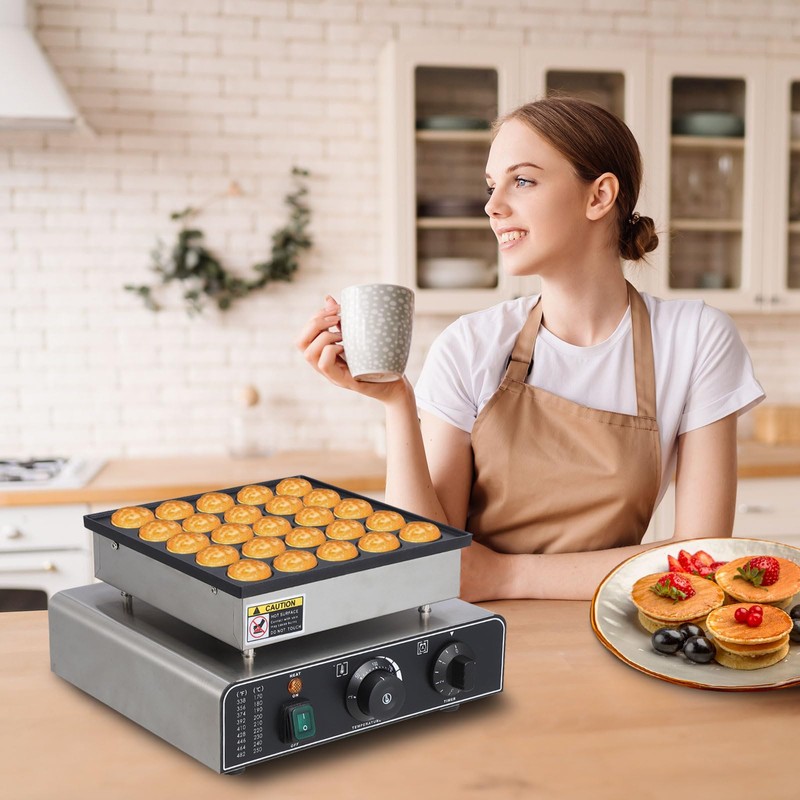 Mini Muffin Maker, 50 Hole Stainless Steel Electric Muffin Maker