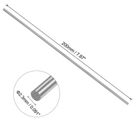 uxcell 5pcs Round Steel Metal Rods, 2.3mm x 200mm High Speed Steel (HSS) Lathe Bar Stock Tool, for Shaft Gear Drill Lathes Boring Machine Turning Miniature DIY Craft