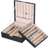 BEWISHOME Jewelry Box Organizer, 2-Layer Necklace Organizer Box, Modern Style