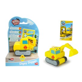 Dickie Toys 203121003 Helden Der Stadt Bernd Bagger Electric Construction Vehicle with Trading Cards