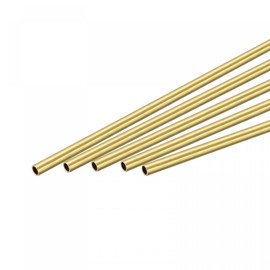 sourcing map Brass Round Tube 2.5mm OD 0.25mm Wall Thickness 300mm Length Pipe Tubing 5 Pcs
