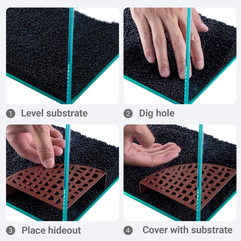 HERPDEN Shrimp Tank Accessories – 2Pcs Fish Tank Decoration, 180°