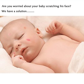 Manoplas para bebé recién nacido, 100% algodón transpirable, guantes ajustables para bebés y niñas, Azul Marino, 0-3 meses