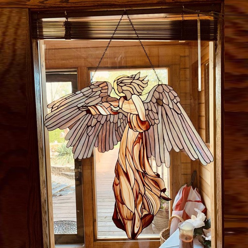 Angel Ornament Window Panel Hanging Angel Suncatcher Home Decoration