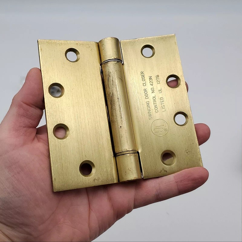 S. Parker UL1279 Self Closing Hinges 4.5" x 4.5" Satin