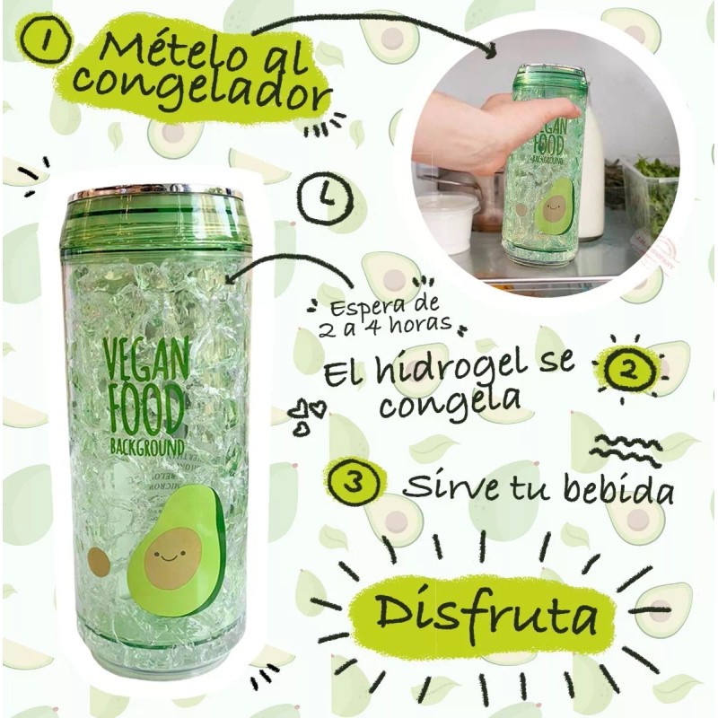 J.H. Company Vaso Acrilico Estapado Aguacate Termico Forma De Lata
