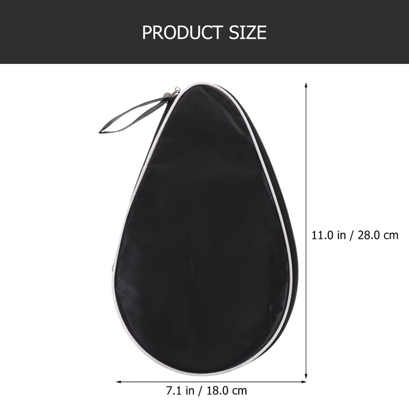 Black Half Round Pong Paddle Storage Bag 180-Degree Opening Compact