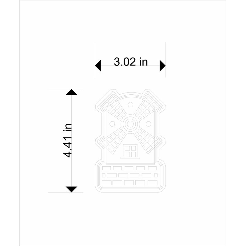 Classic Windmill Shaped Fondant Cookie Cutter and Stamp vintage design