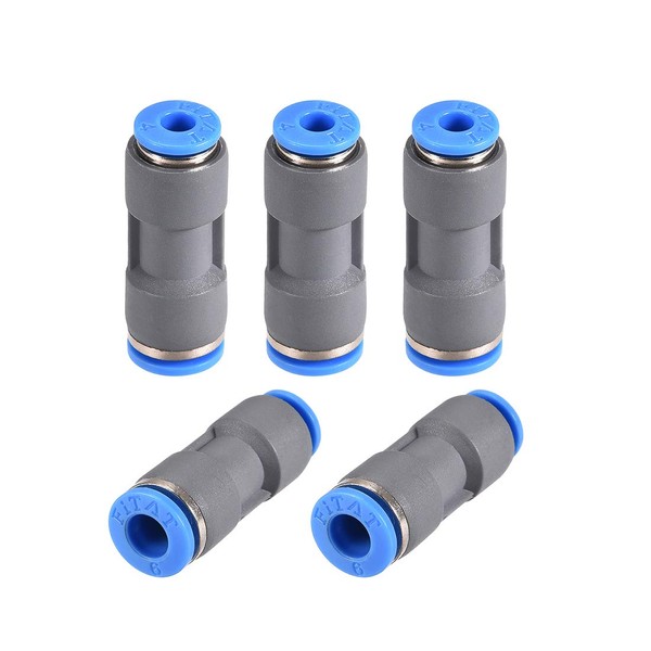 uxcell Straight Push-Connector Reducer Fitting 6mm-4mm Quick Release Pneumatic Connectors
