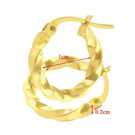 Citerna Women's 9ct Yellow Gold Chiseled Twist Hoop Earrings