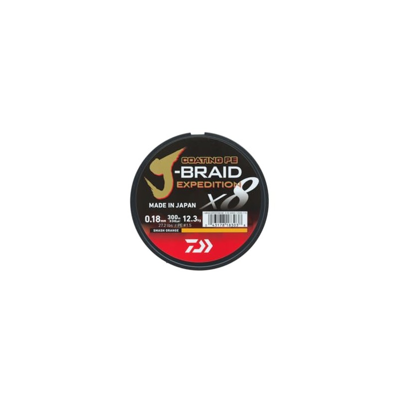 DAIWA J-Braid Expedition X8E, 0.20 mm, 16.0 kg/35.3 lbs, 300