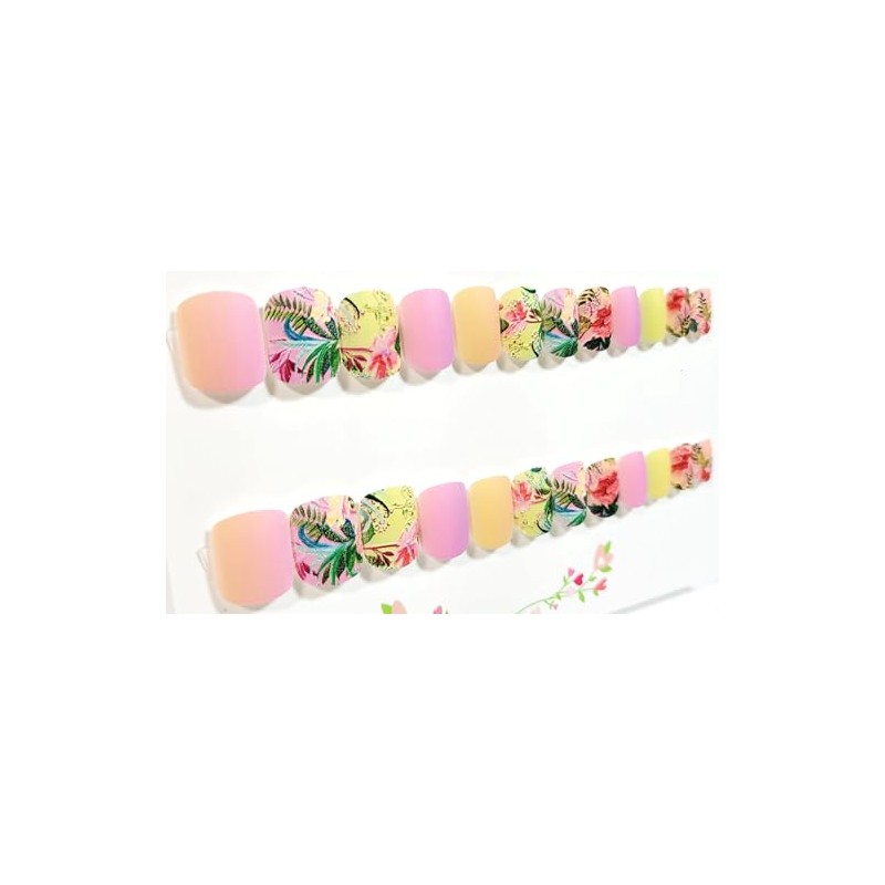 Key West Dreaming Matte Embossed Extra Short Squoval Press-On Nails