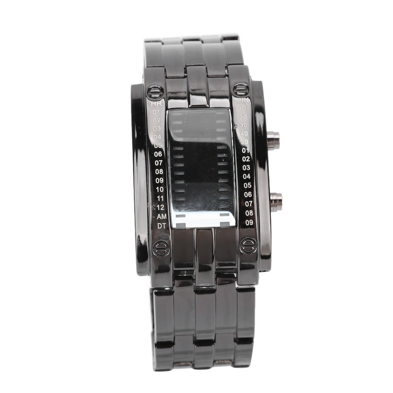 LED Watch Unique Binary Time Mode Display Convex Arc Structure