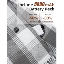 Zorvix Heated Scarf for Women, Rechargeable Intelligent Electric Heating Scarf for Men with Portable Battery, 3 Temperature Settings