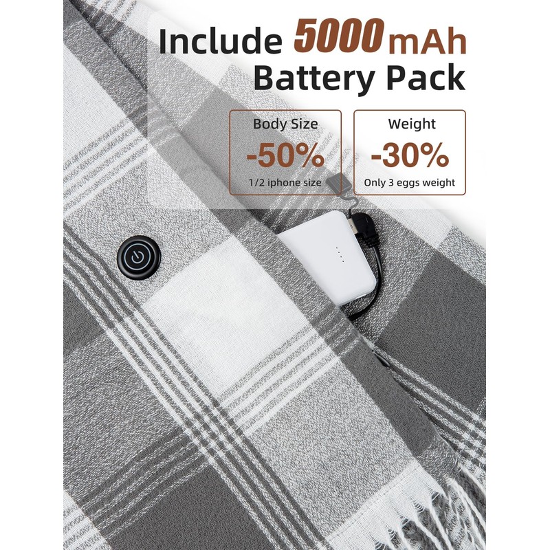 Zorvix Heated Scarf for Women, Rechargeable Intelligent Electric Heating Scarf