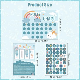 Potty Training Chart for Toddlers, Reusable Boho Potty Reward Chart with Stickers Fun Motivating Potty Training Toilet Sticker Reward Chart for Boys Girls