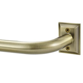 Vimayta Wrap Around Curtain Rod for 28 to 129 Inches Window, Splicing Structure, 1 Inch Room Darkening Blackout Curved Drapery Rods with Heavy Duty Alloy Bracket, Wall&Ceiling Mounted, Antique Bronze