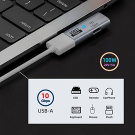 ZAMZAM USBC to OTG 10Gbps 100W Compatible with JBL Tune 510BT Allows Full USB 3.2 Storage, Accessory, Keyboard, Mouse, Gamepad, +More SSE and Fast Charging at The Same Time