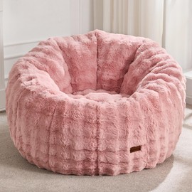 Hobestluk Bean Bag Chair Oversized Bean Bag Chair for Adults Donut-Shaped Large Bean Bag with Spacious Design for Living Room Bedroom or Reading Nook (Bubble Pink)