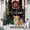 DLZDN Christmas Corgi Dog Tree Garden Flag 12×18 Inch Double