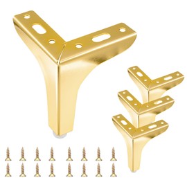 Furniture Legs, ACBungji 4 Pcs Gold Legs for Furniture Heavy Duty Sofa Table Legs Metal Diamond Modern Style DIY Replacement Triangle Furniture Feet for Chair Cabinet Cupboard Ottoman