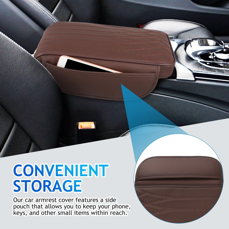 Gatuida Auto Armrest Box Cover Comfortable Car Center Console Cover