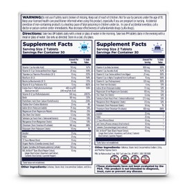 KAL Multivitamin AM/PM, 2-in-1 Womens and Mens Multivitamins Supplements, Turmeric, Tart Cherry, Organic Matcha and Spirulina for Immune,and Cellular Support, Gluten Free, 30 Servings, 120 Tablets