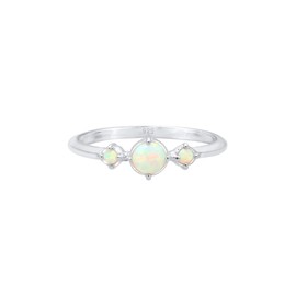 Elli Ring Ladies Band Geo Vintage Trend with Synthetic Opal in 925 Sterling Silver