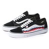 Black Old Skool x Shark Teeth Pattern Custom Handmade Shoes