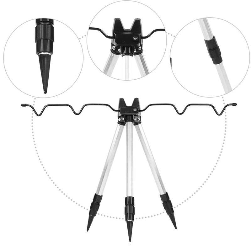 siawadeky 釣り竿 スタンド 三脚 釣り竿立て 折りたたみ式 ロッドスタンド 高さ調節可能 折りたたみ式 フック付き